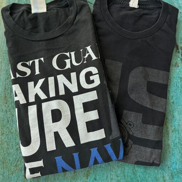 Lot of 2 United States Coast Guard Mens T Shirt XL USCG Funny Navy - Picture 1 of 3